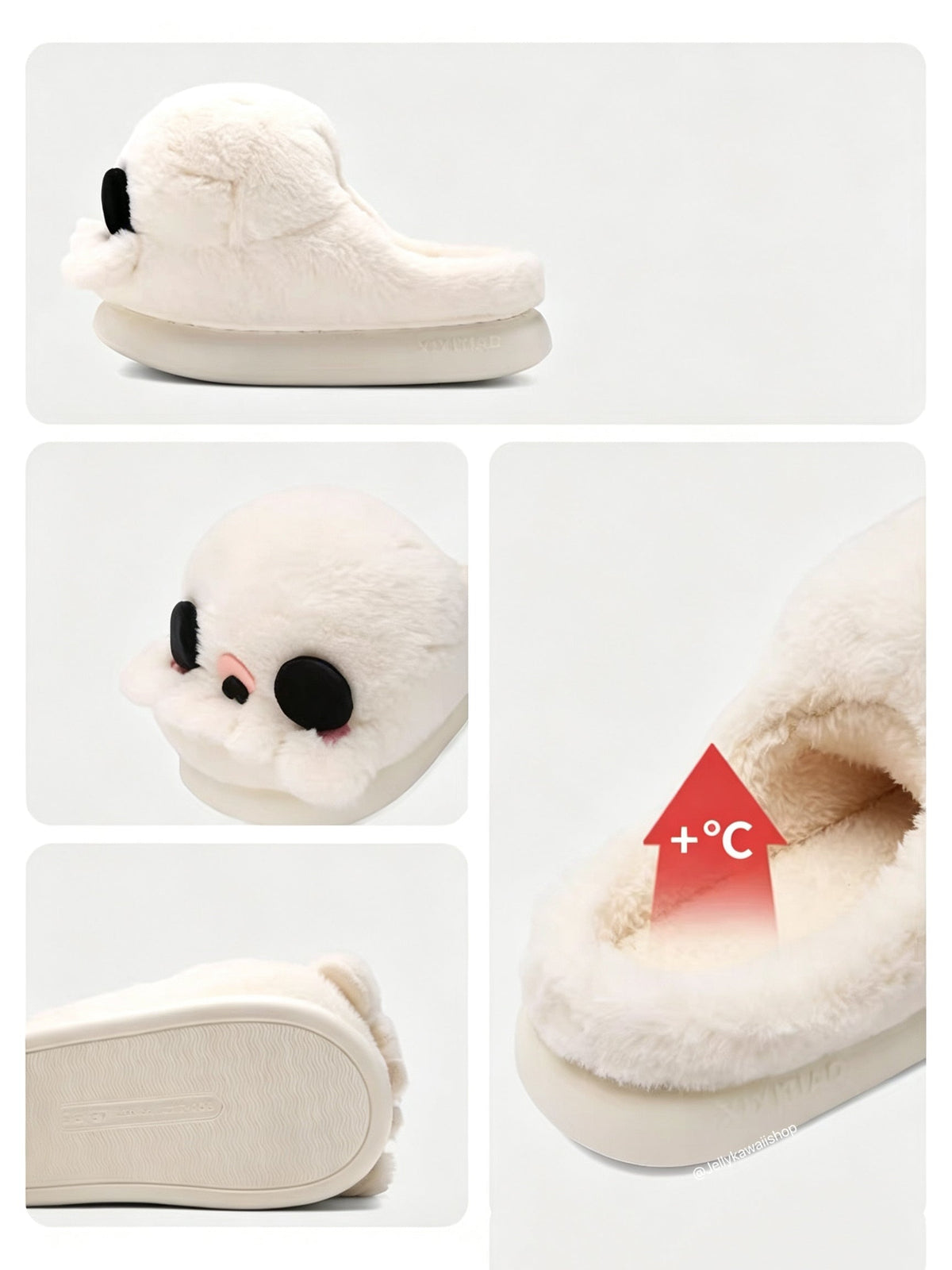 White Skull Ghost Halloween Plush Slippers