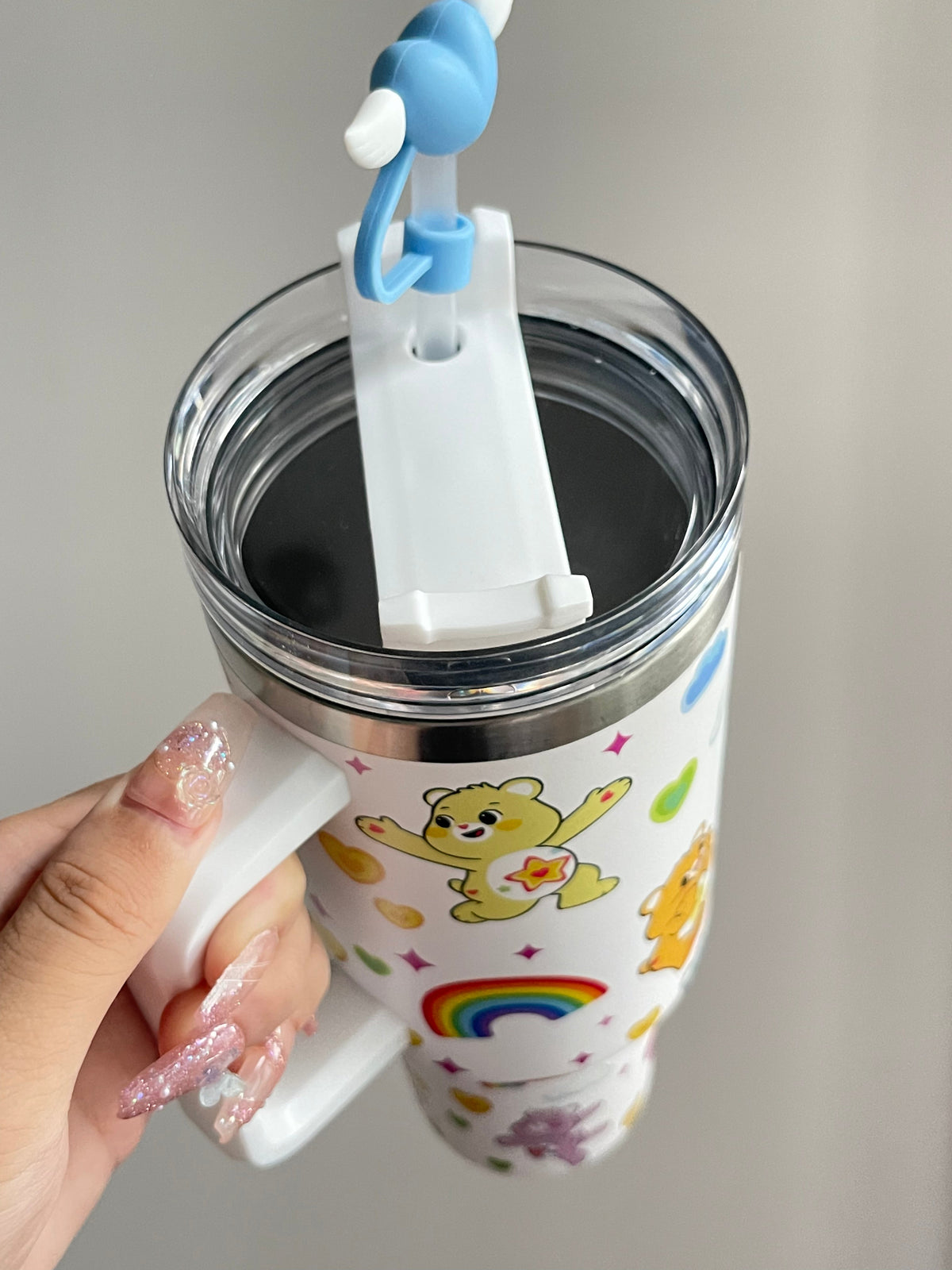 SipSweetie|Care Bear In-Car Insulated Cup 1200 ml Tumbler with Handle Stainless Steel Insulated Cup with Lid #0021