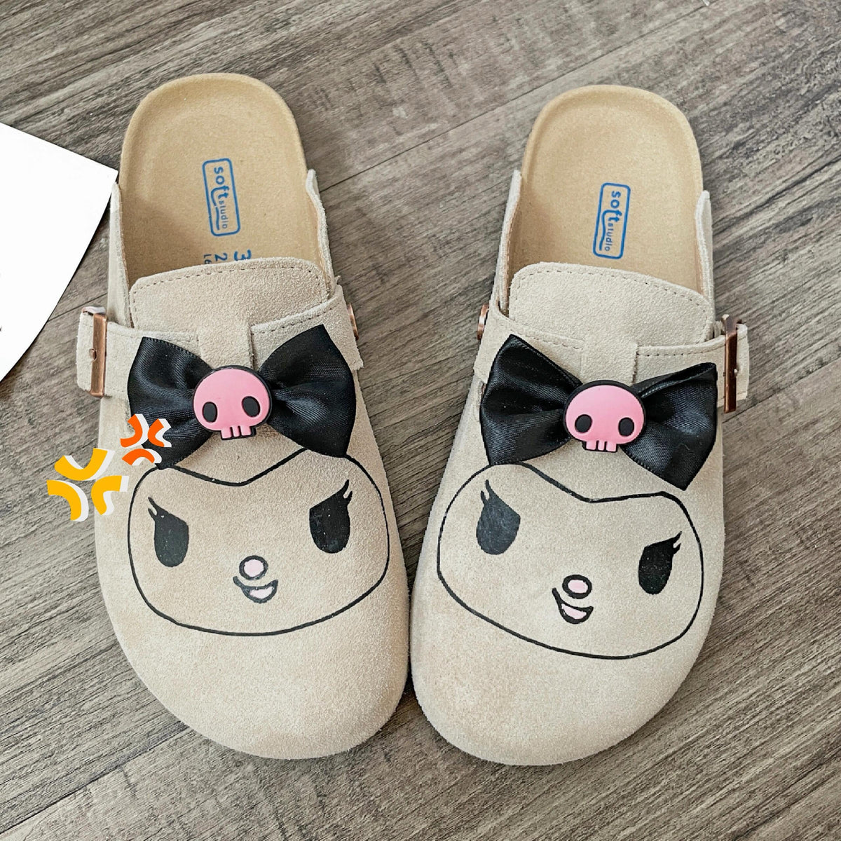 Hellokitty Suede Clogs Potato Shoes with Arch Support