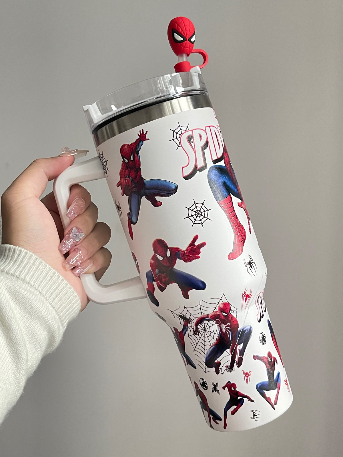SipSweetie|Spiderman In-Car Insulated Cup 1200 ml Tumbler with Handle Stainless Steel Insulated Cup with Lid #0013
