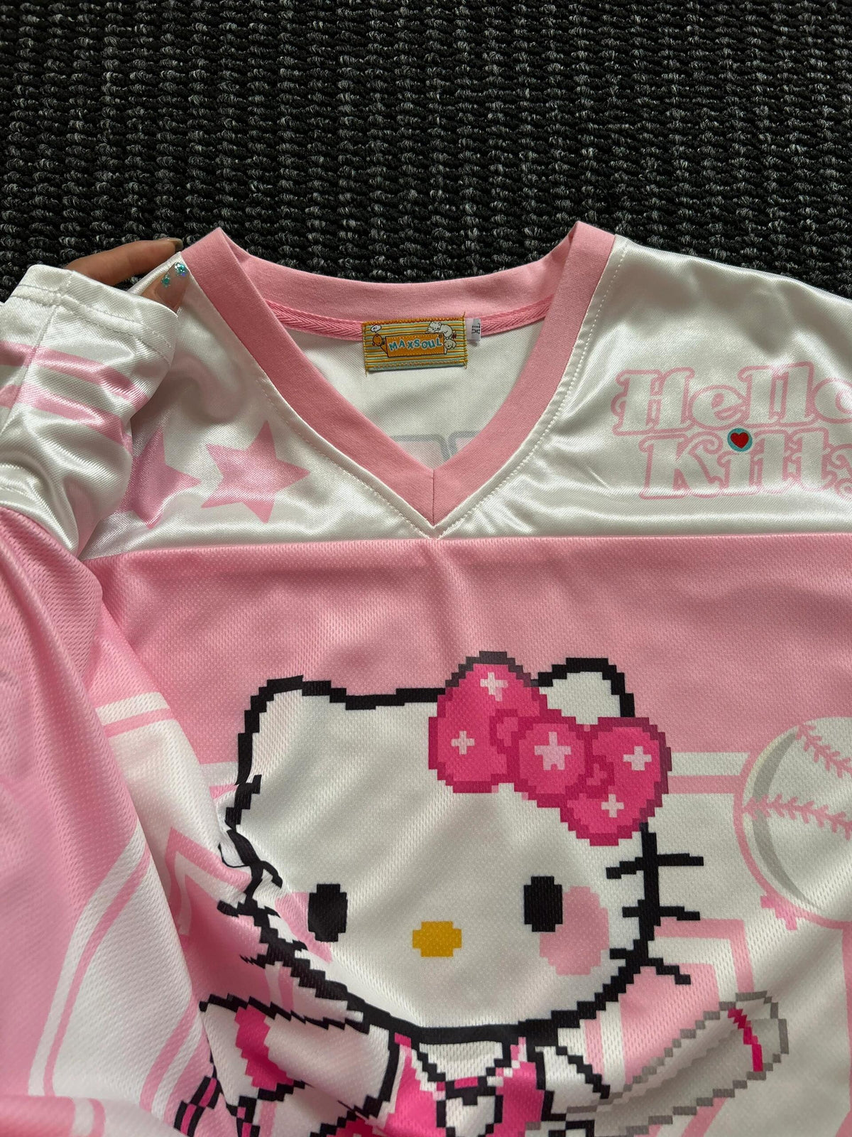 Hellokitty Baseball Jersey Shirts Loose T-Shirts