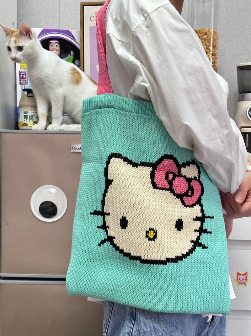 jisoo hello kitty crochet bag | Women Retro Summer Hobo Bag Knitted Shoulder Bags Mesh Hollow Tote Bag Casual Beach Purse