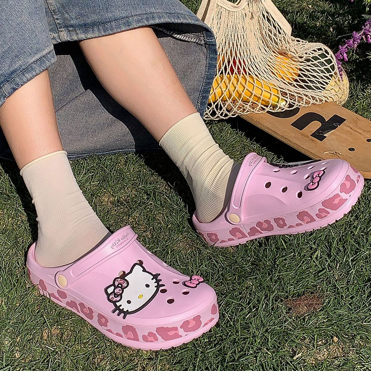 Hello Kitty Leopard-print Clogs Sandal Shoes