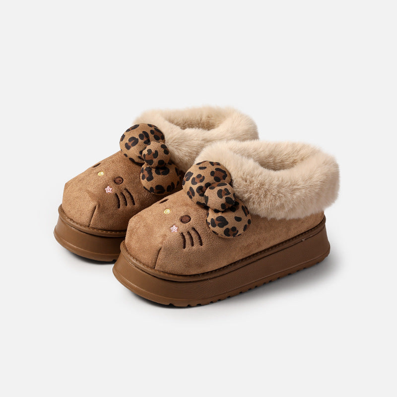 Hellokitty Brown Slippers Fluffy Shoes