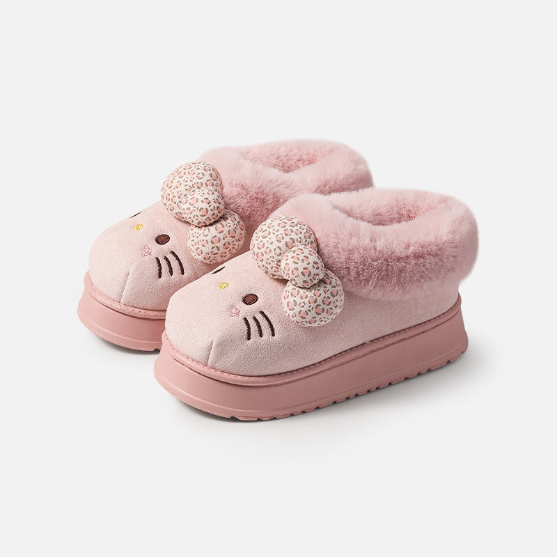 Hellokitty Brown Slippers Fluffy Shoes