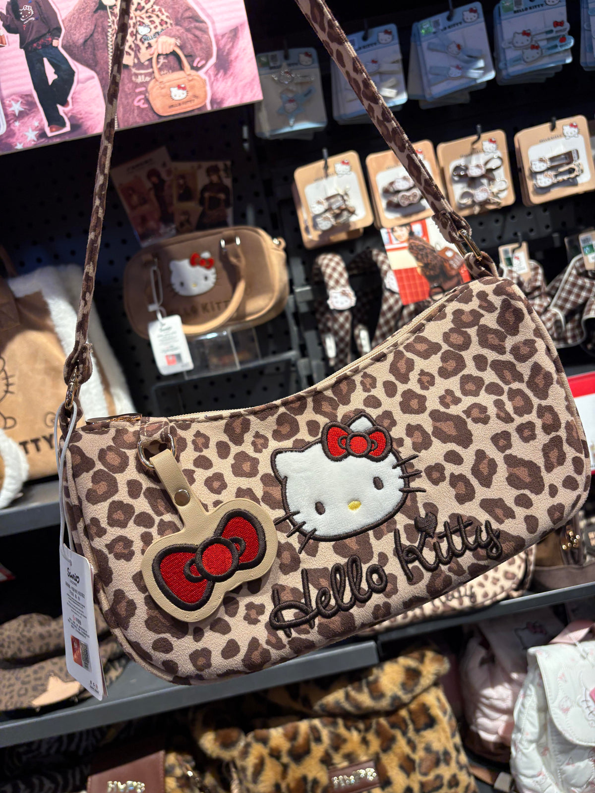 Hellokitty Leopard Print Cute Tote Bags Kawaii Carry on Bag Handbags