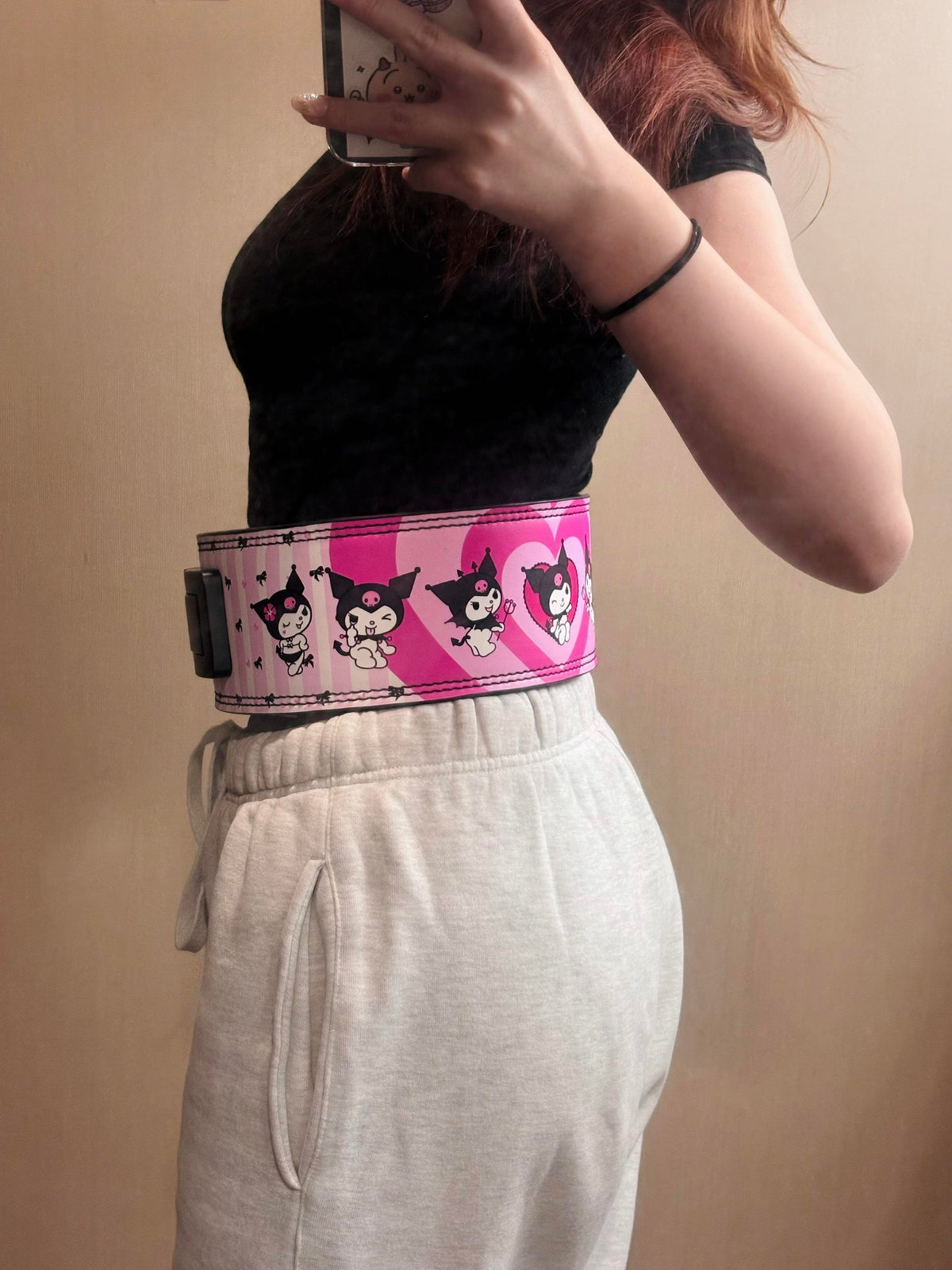 Hello Kitty Weight Lifting Belt Leather Gym Belts Back Support