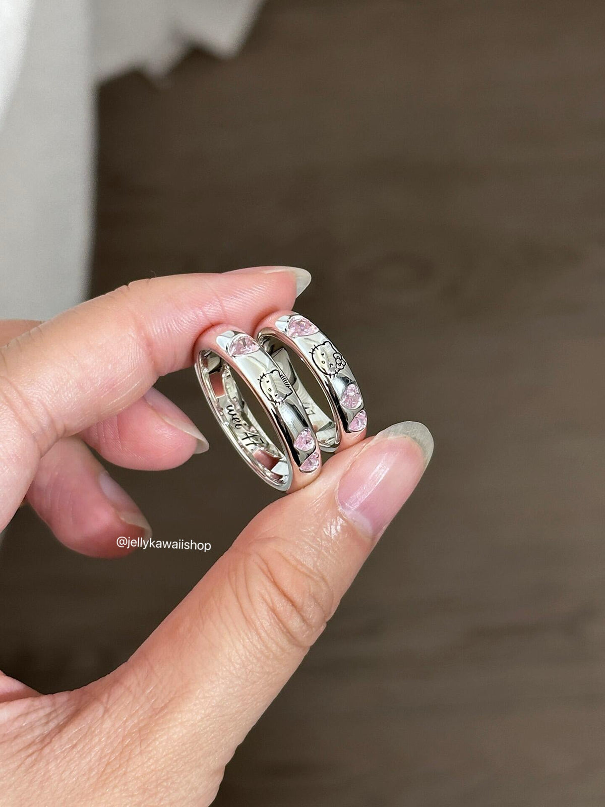 Hello Kitty & Daniel Couple's Adjustable Open Rings