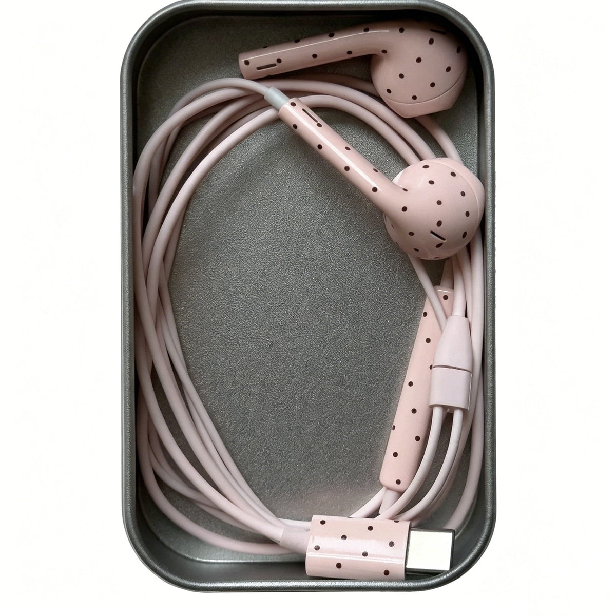 Polka-dot Coloured Wired Earbuds with Microphone in-Ear Headphones