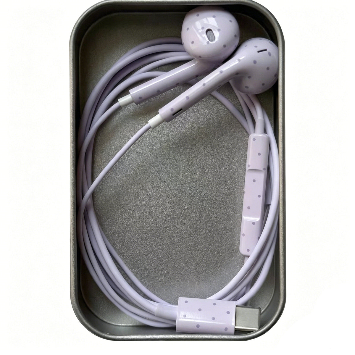 Polka-dot Coloured Wired Earbuds with Microphone in-Ear Headphones