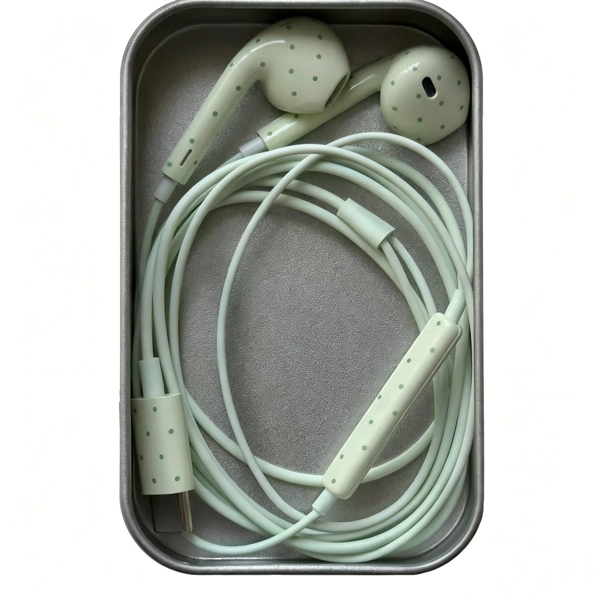 Polka-dot Coloured Wired Earbuds with Microphone in-Ear Headphones