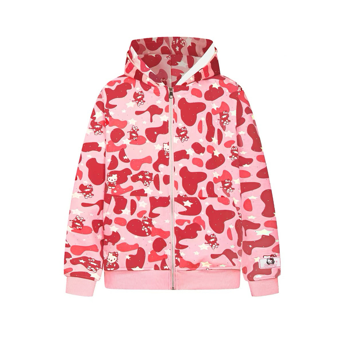 Hello Kitty Camouflage Double Layer Hoodie Sweatshirt Jacket