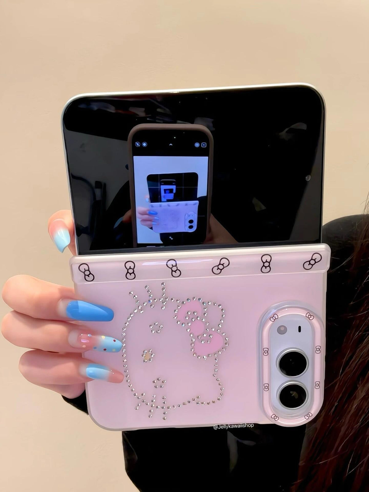 Rhinestone Hello Kitty Cute Kawaii iPhone Duo Case