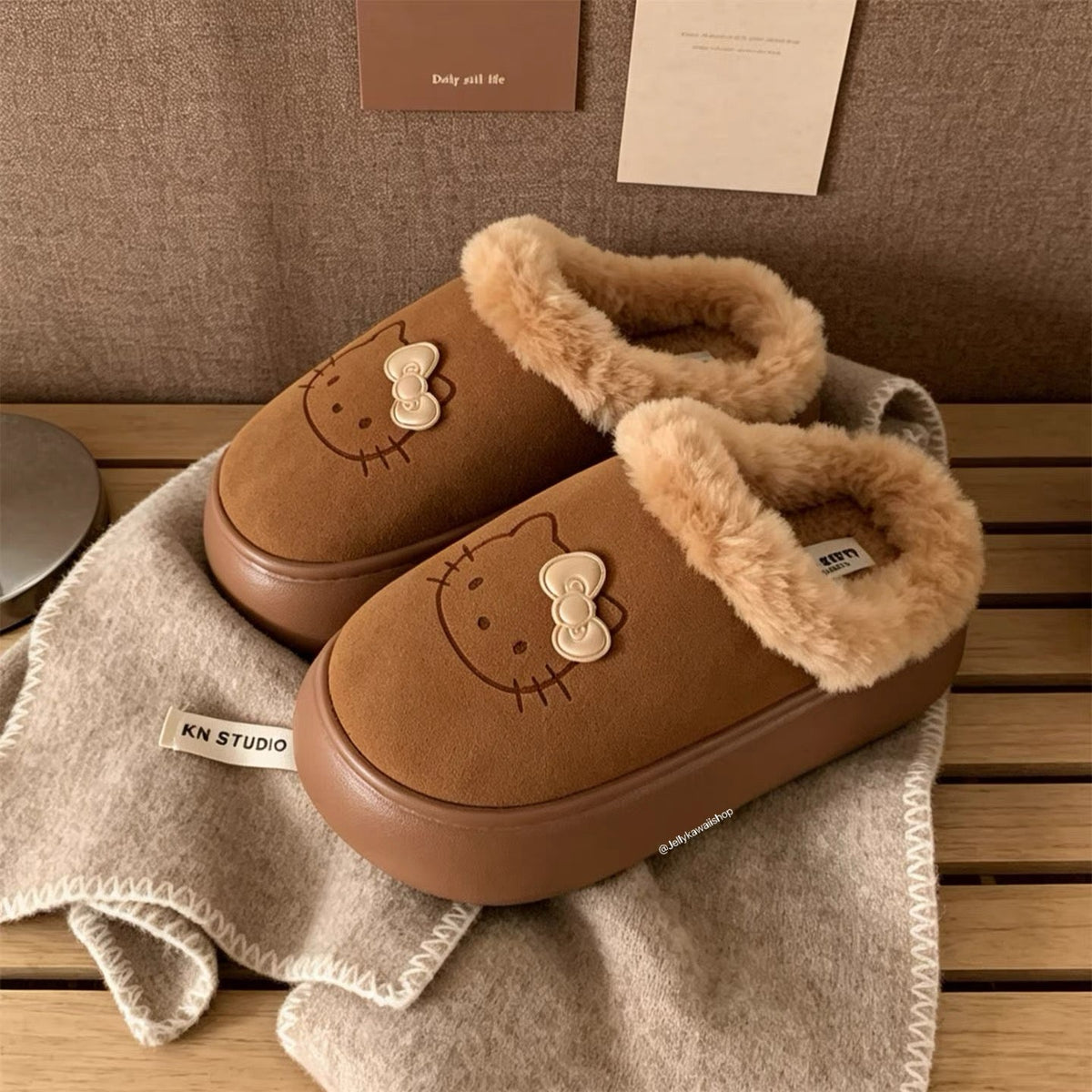 Hello Kitty Chunky Mules Fuzzy Slipper Snow Boots
