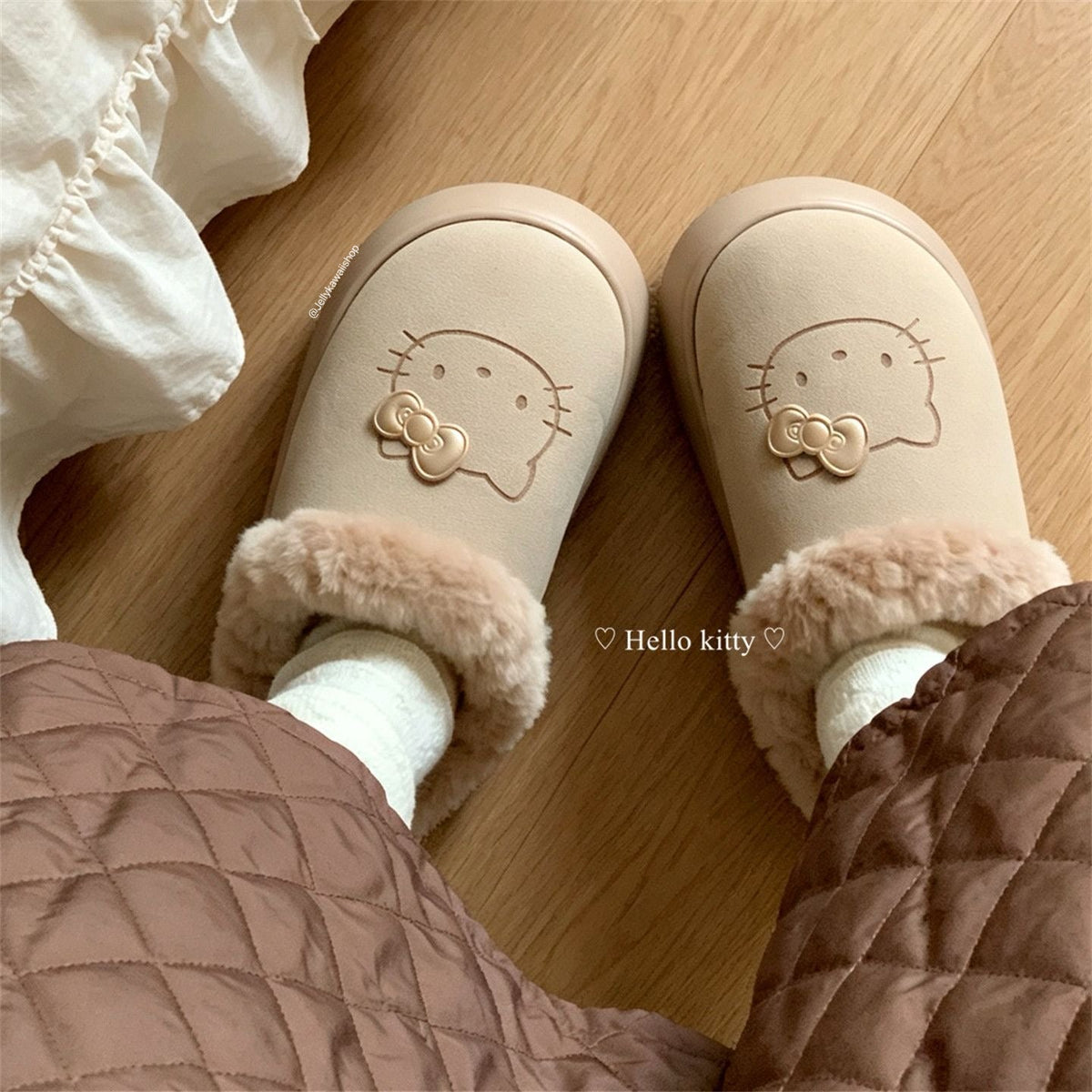 Hello Kitty Chunky Mules Fuzzy Slipper Snow Boots