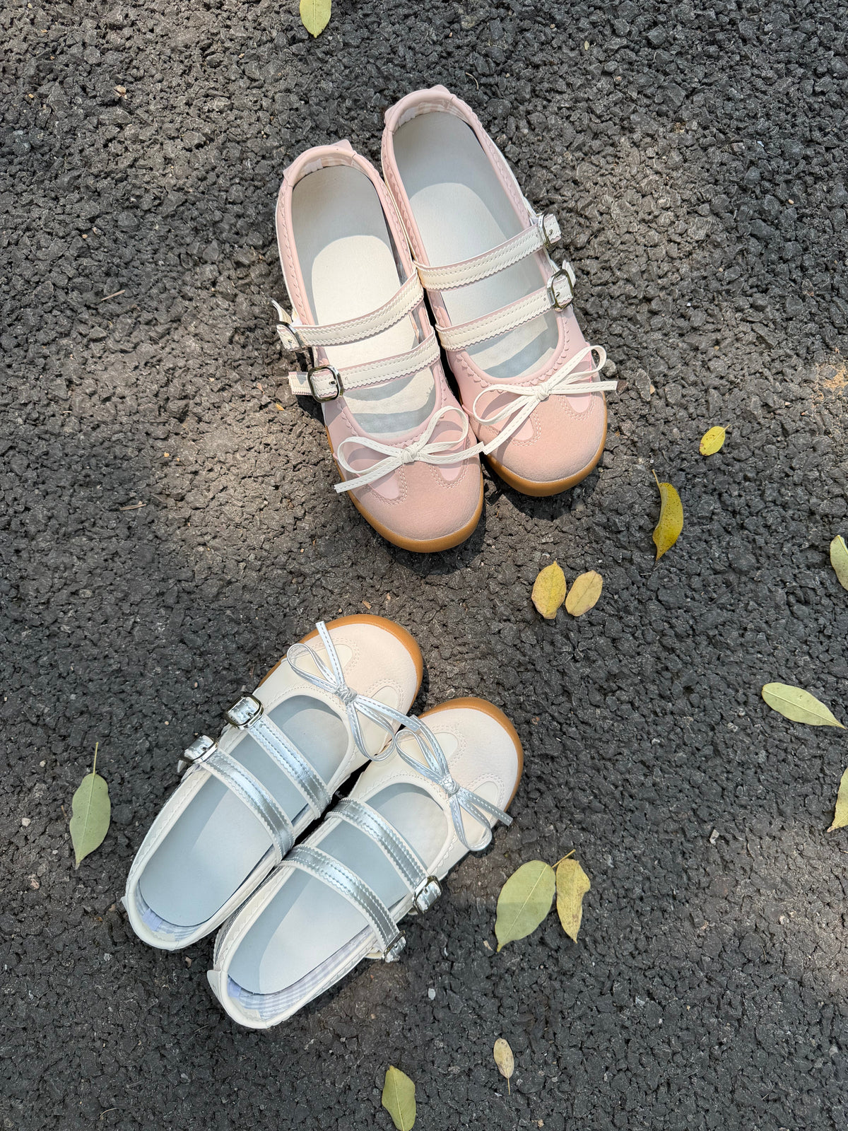 Girly Bowtie Strap Ballet Flat Shoes Mary Janes Low Top Cute Casual Lightweight Shoes