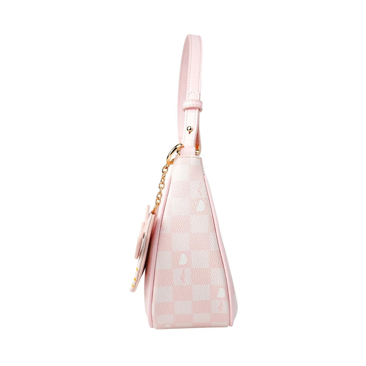 Hellokitty Pink Clutch Tote Purse Handbags With Mirrored Bag Charms