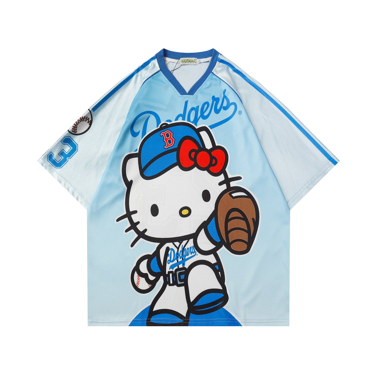 Hellokitty Cute Baseball Jersey Shirts Sports Uniform Summer Loose Short Sleeve Tops T-Shirts