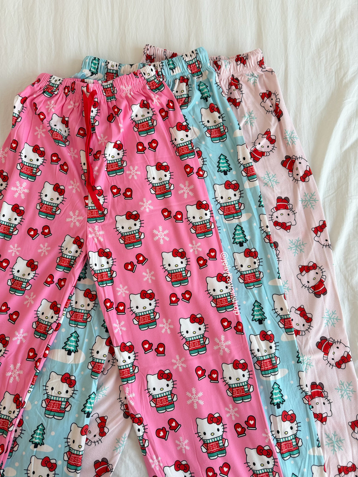 Hellokitty Christmas Pants Pajama Cute Soft Long Bottoms Women Pjs Pj Gift
