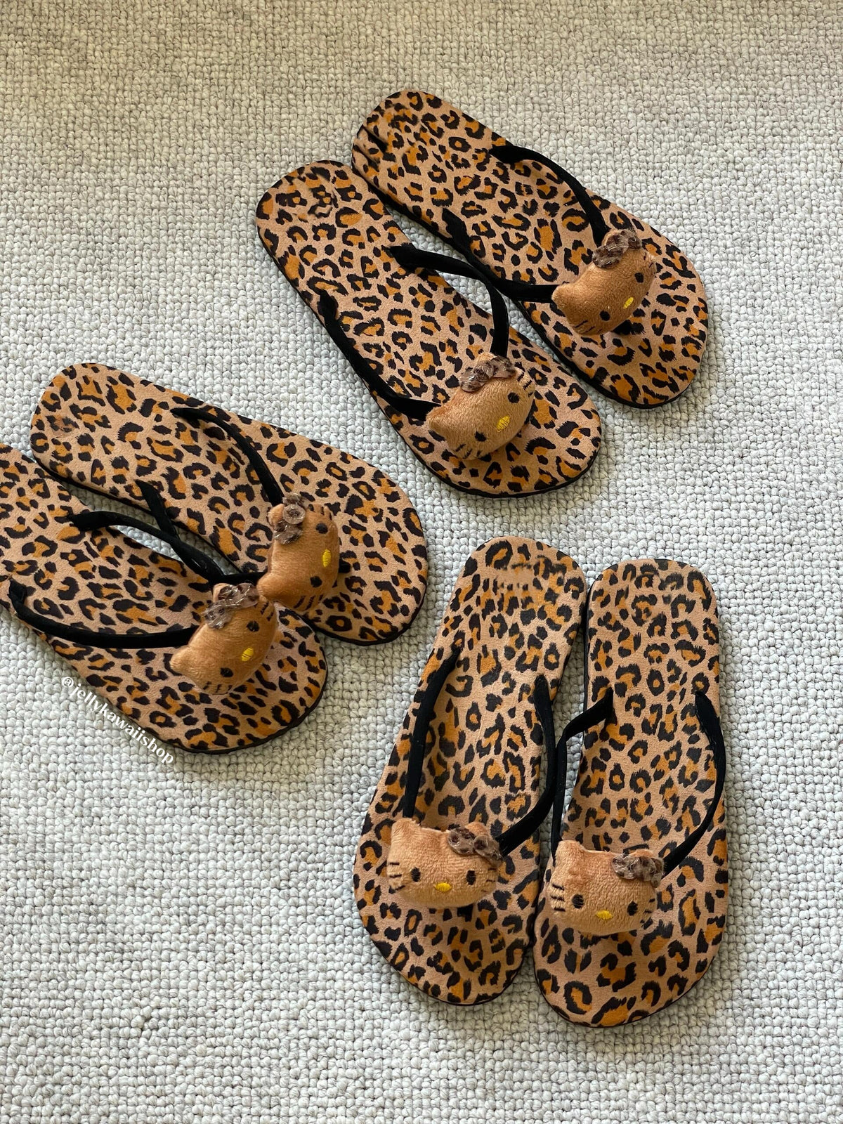 Hellokitty Leopard Print Flip Flops Beach Shoe