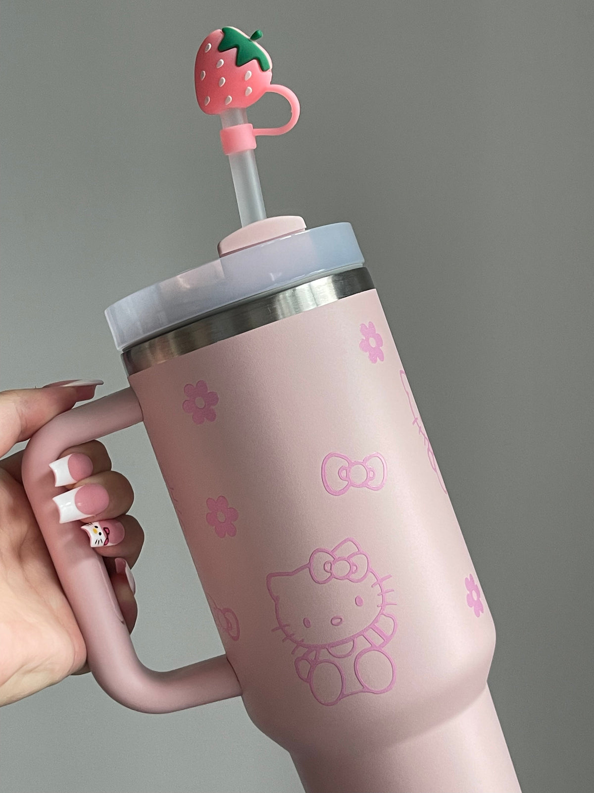 SipSweetie｜Hellokitty In-Car Insulated Cup 1200 ml Tumbler with Handle Stainless Steel Insulated Cup with Lid #0029