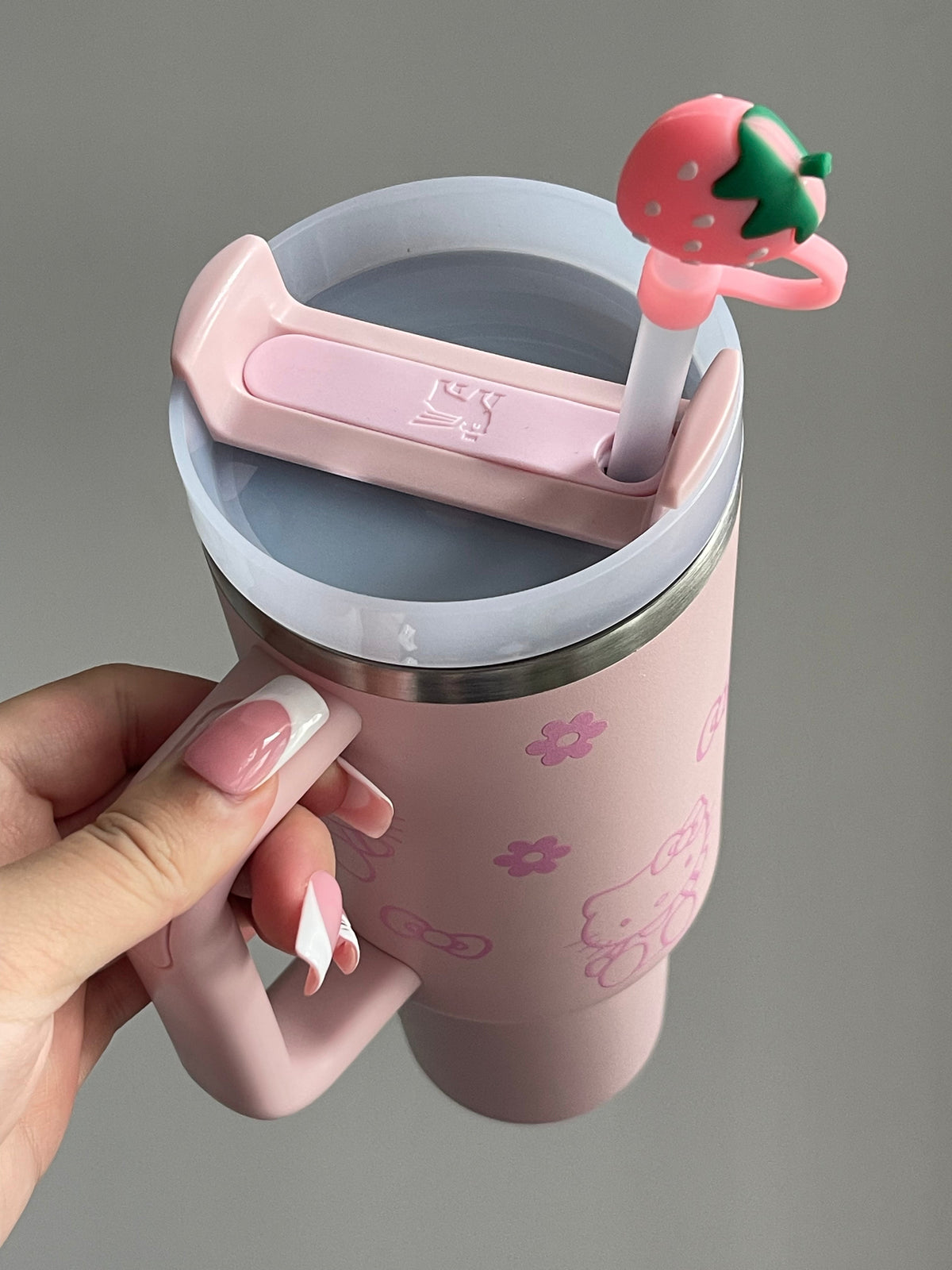 SipSweetie｜Hellokitty In-Car Insulated Cup 1200 ml Tumbler with Handle Stainless Steel Insulated Cup with Lid #0029