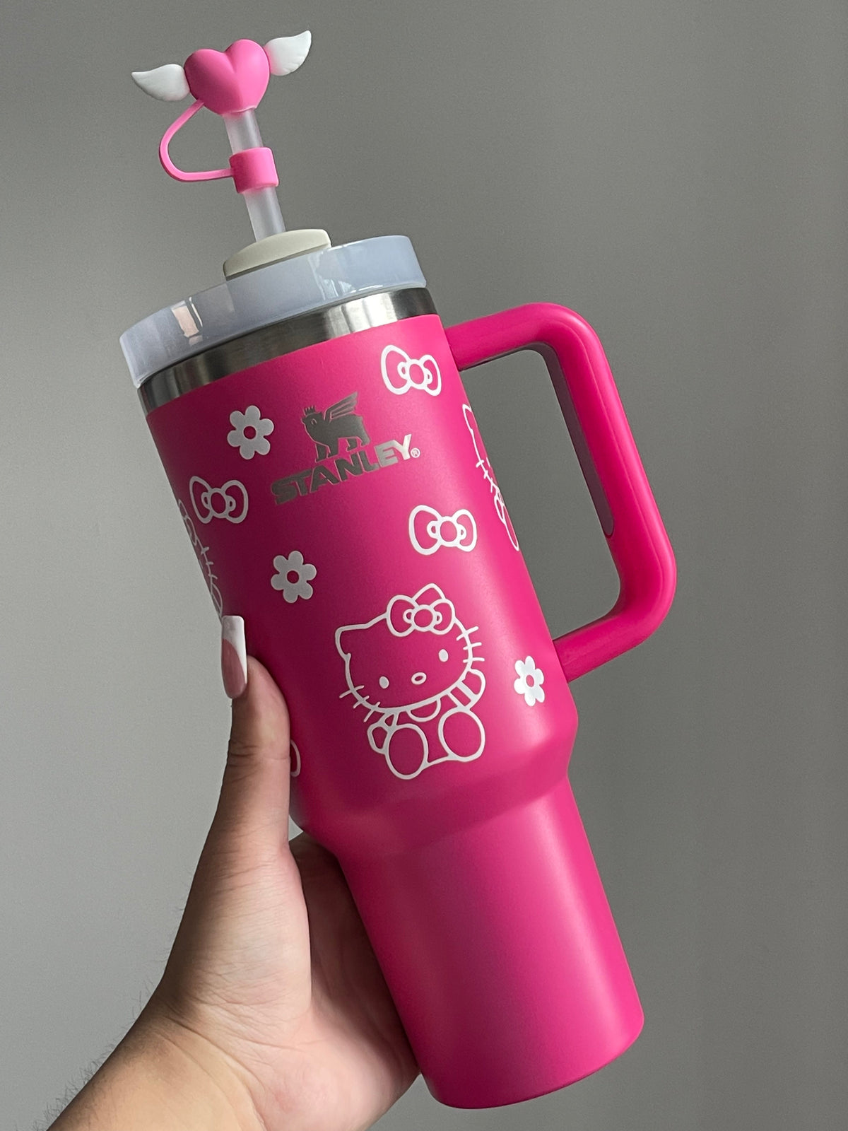 SipSweetie｜Hellokitty In-Car Insulated Cup 1200 ml Tumbler with Handle Stainless Steel Insulated Cup with Lid #0025