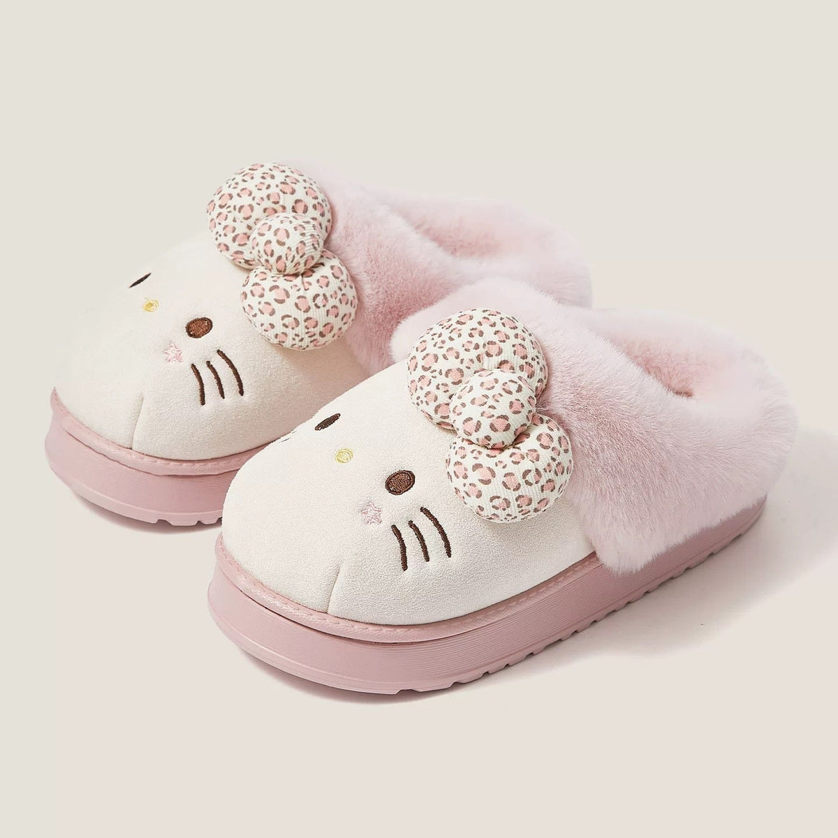Hellokitty Brown Slippers Fluffy Shoes