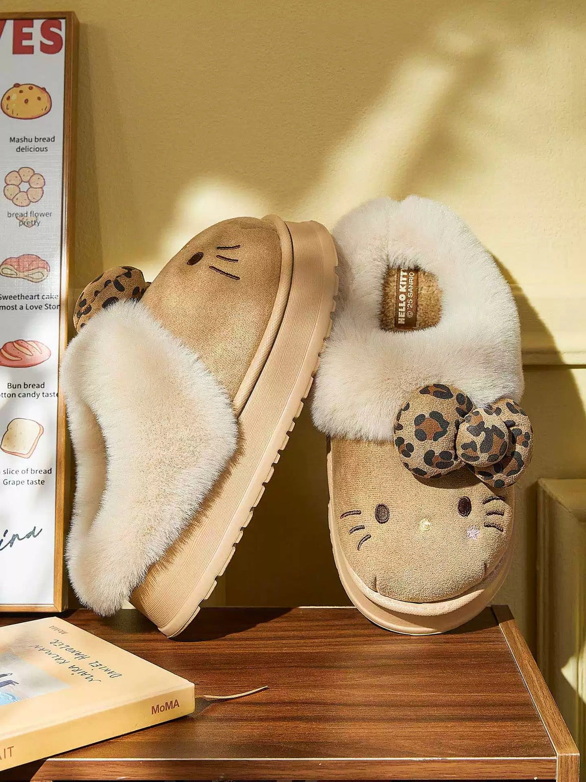 Hellokitty Brown Slippers Fluffy Shoes