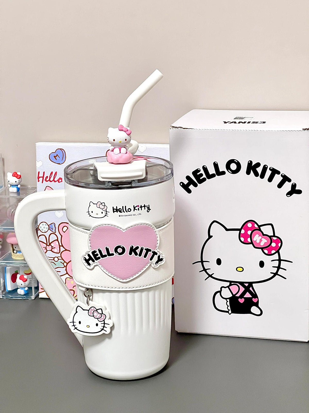 Sanrio 40 oz Tumbler with Handle & Carrier Bag
