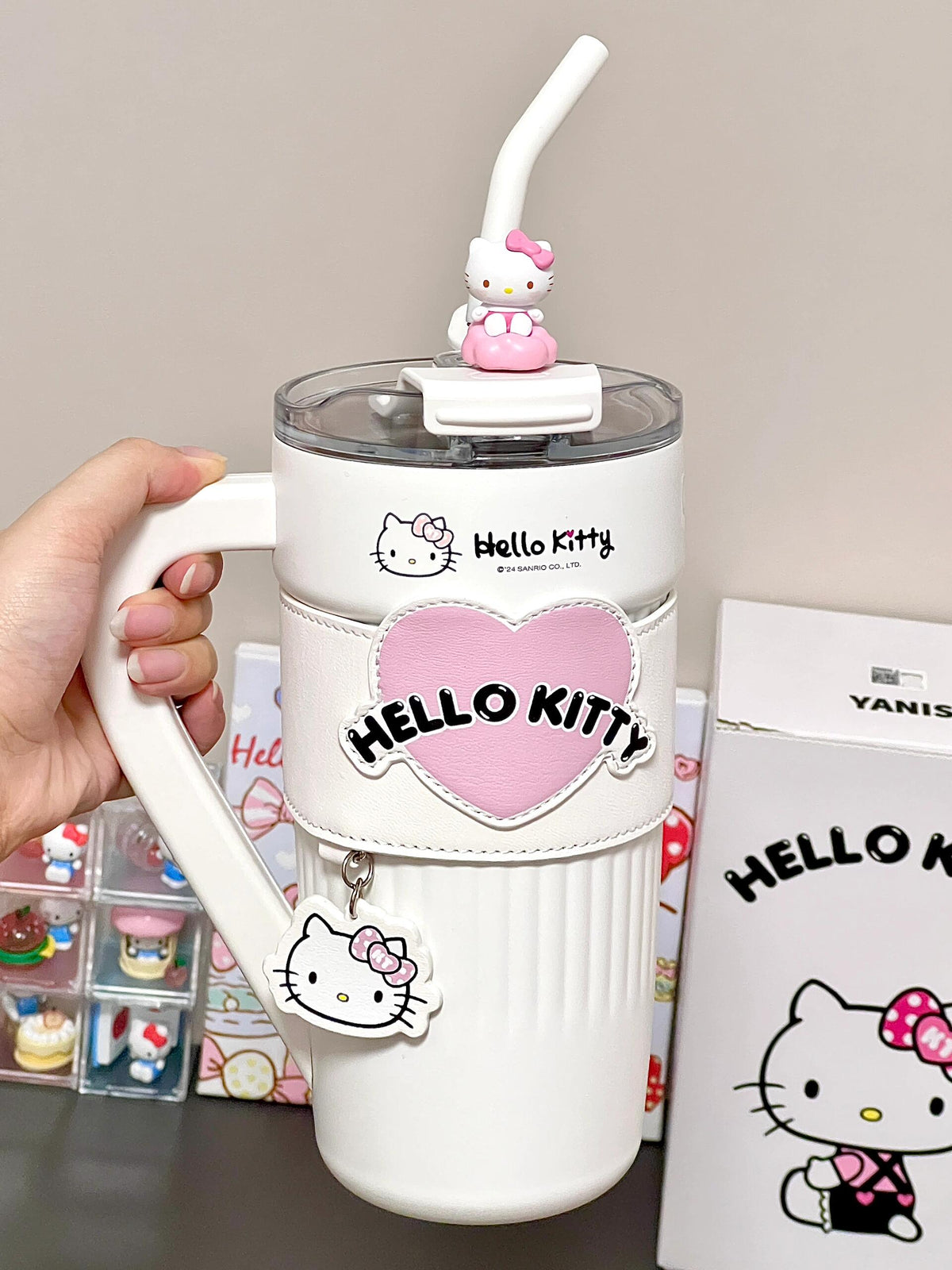 Sanrio 40 oz Tumbler with Handle & Carrier Bag