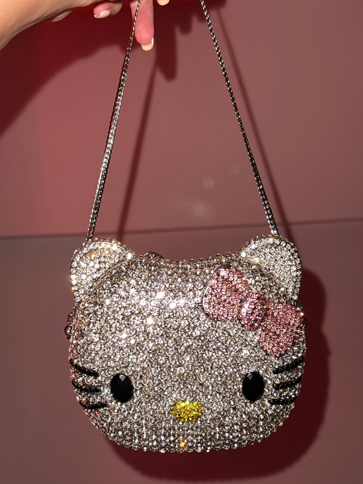 Hellokitty Handmade Rhinestone Purse Bag Clutch Crossbody Handbag Lipstick Bag