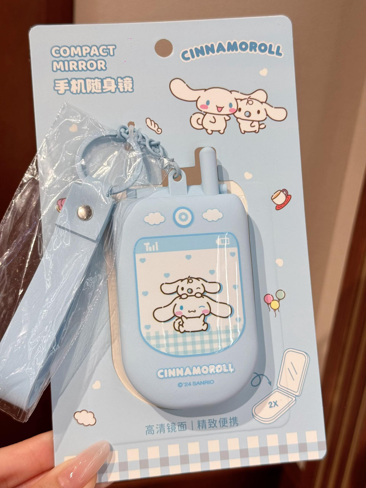 Sanrio Phone Shape Mirror Bag Charm Handbag Decoration for Women Pendant Accessories for Purse Designer Shoulder Bag