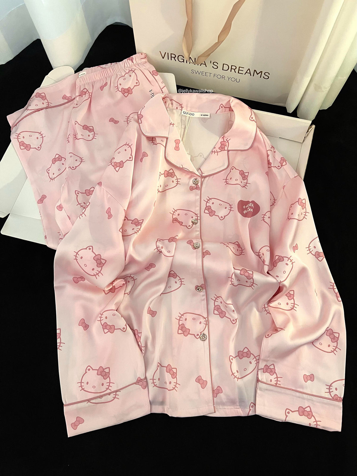 Hellokitty Pink Pajamas Set Soft Pj Lounge Sets