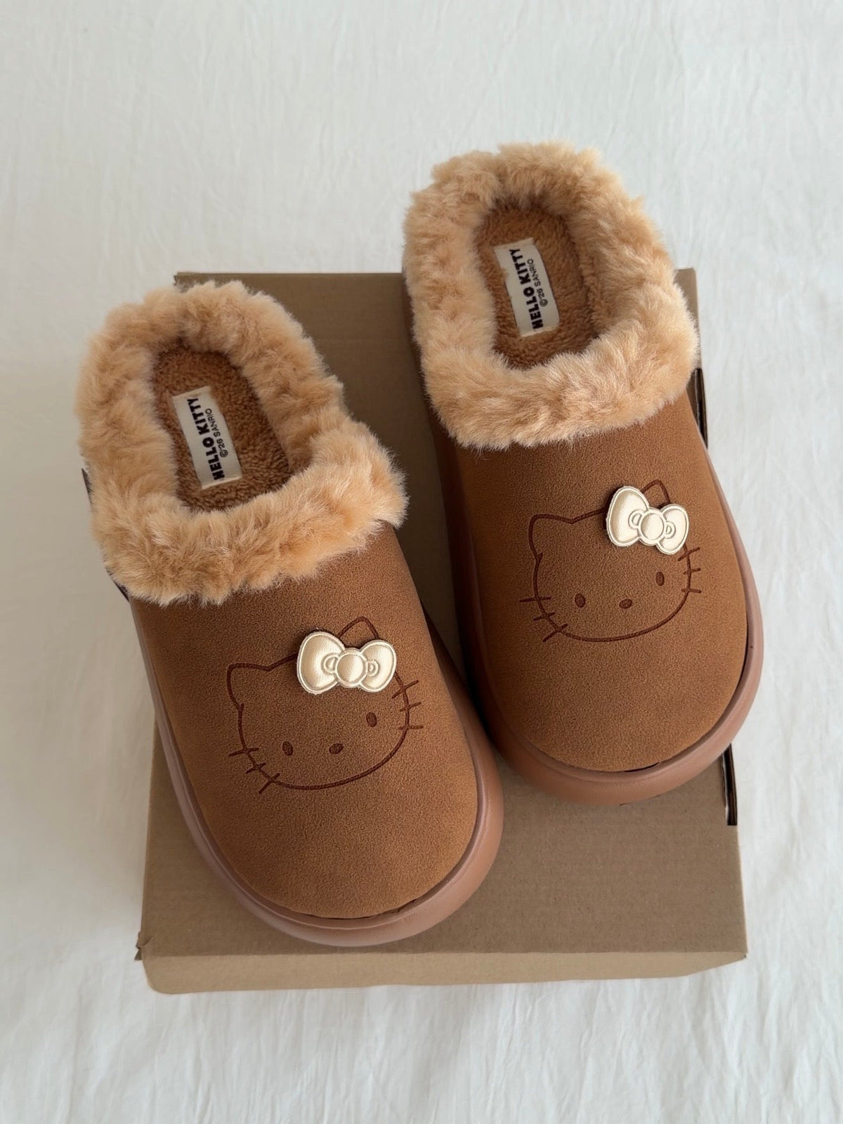 Hello Kitty Chunky Mules Fuzzy Slipper Snow Boots