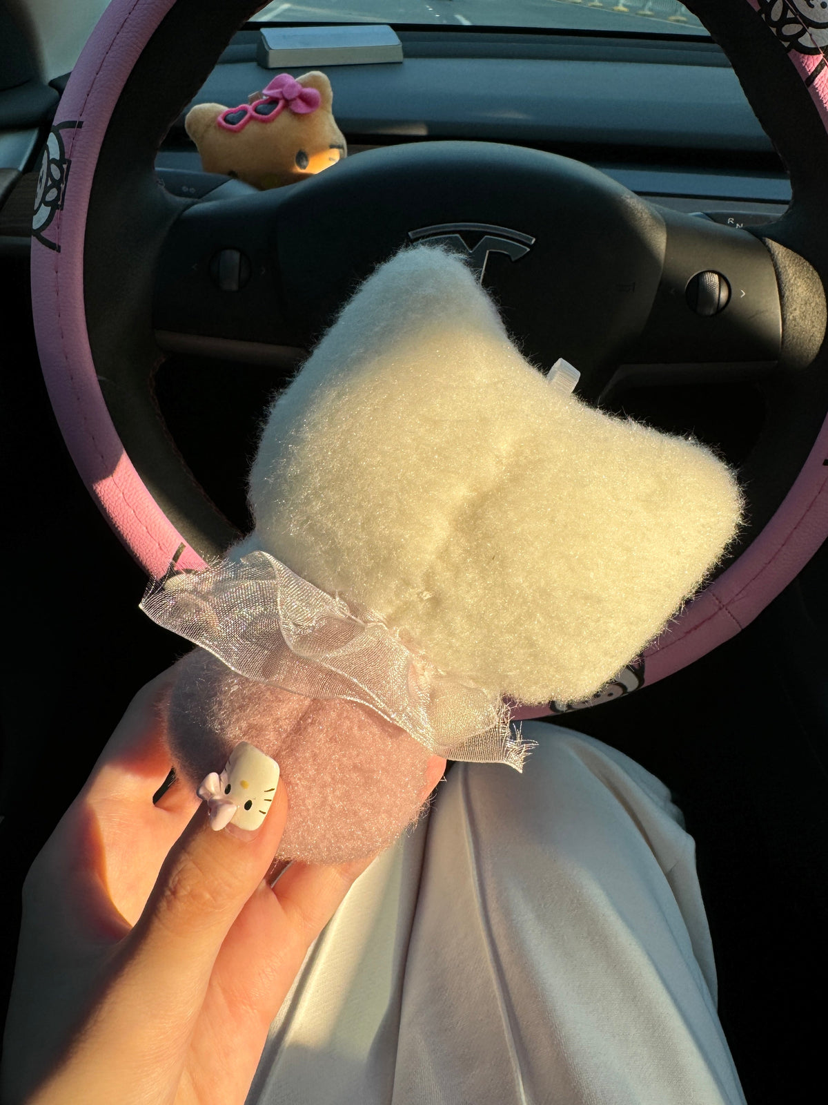 Hellokitty Barbie Girl Pink Plush Toy for Windshield Wiper Gear Lever Wiper Shift Grip