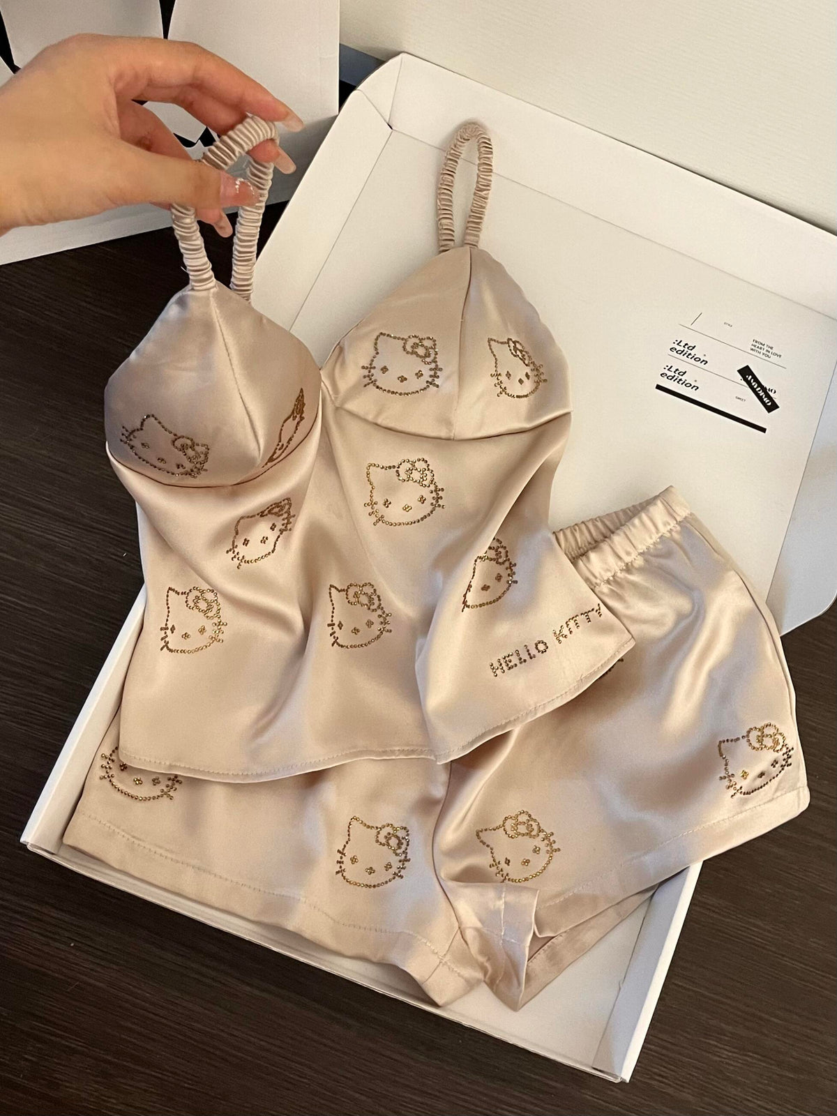 Hellokitty Champagne Satin Pajama Set