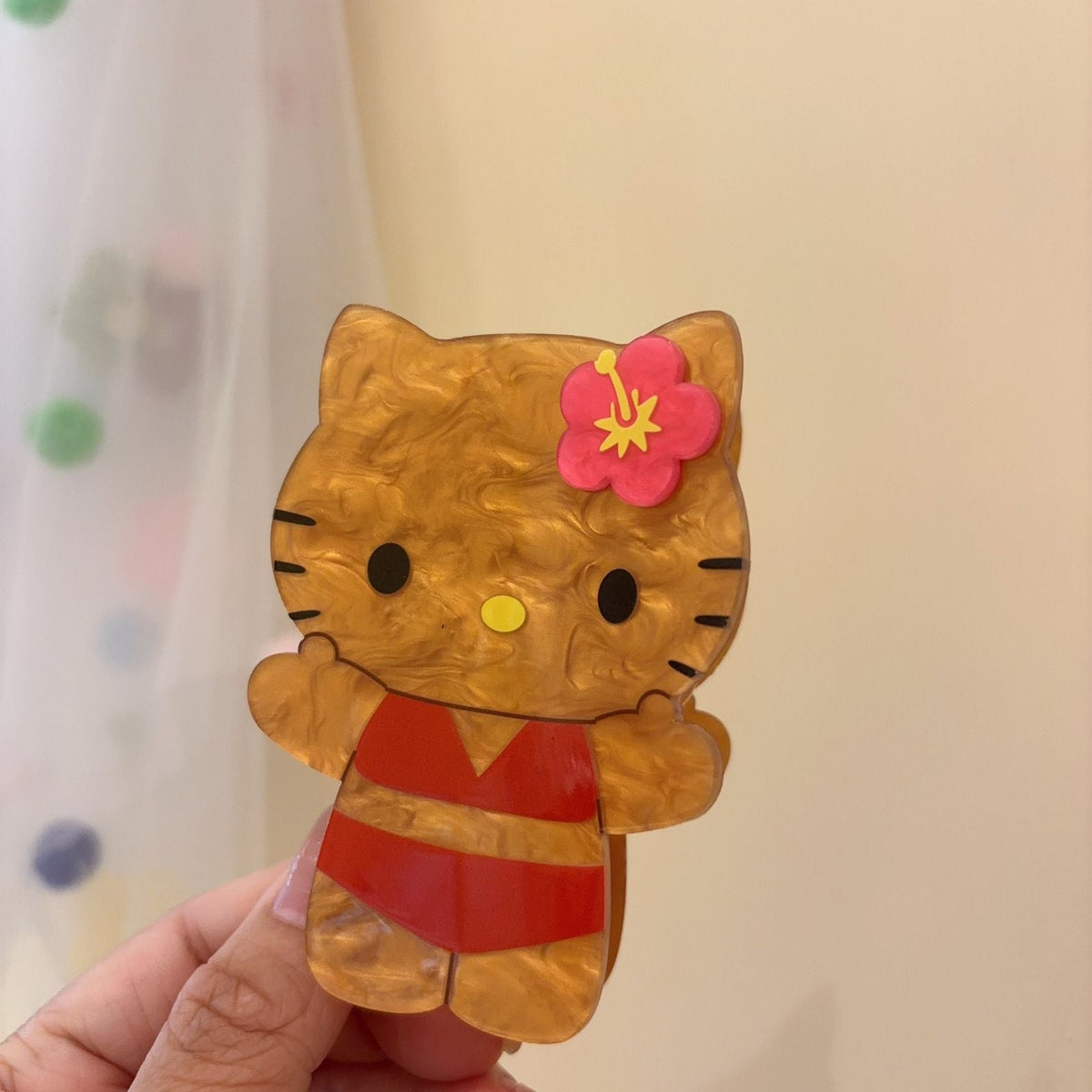 Tan Hellokitty Hair Clip Hair Accessories