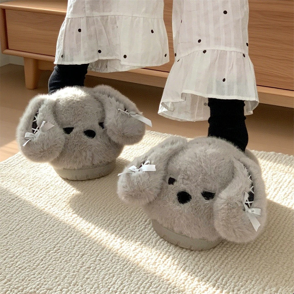 Bunny Fluffy Fuzzy Scuff Slippers Soft Comfy Memory Foam Non-slip Indoor House Shoes