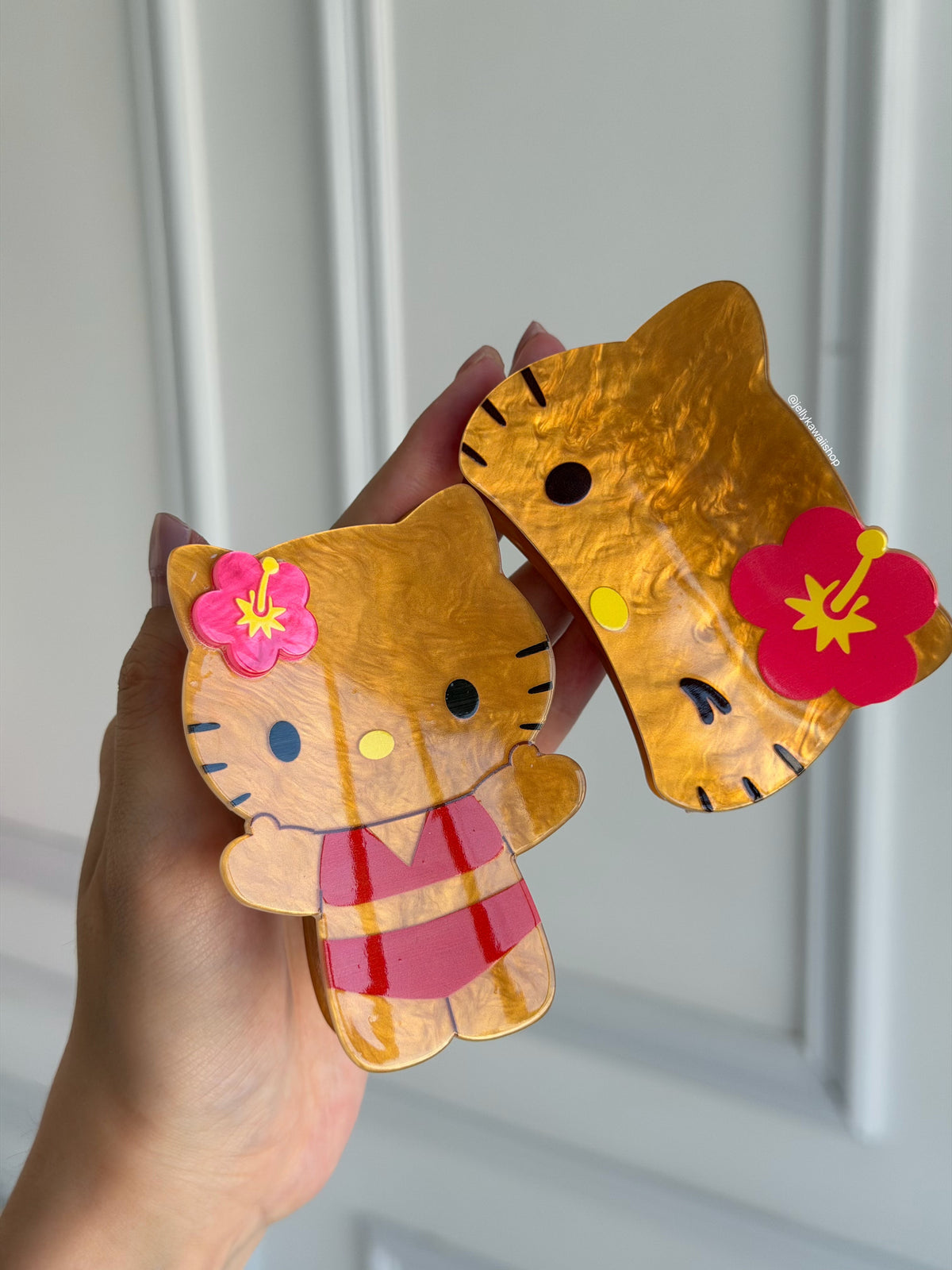 Tan Hellokitty Hair Clip Hair Accessories
