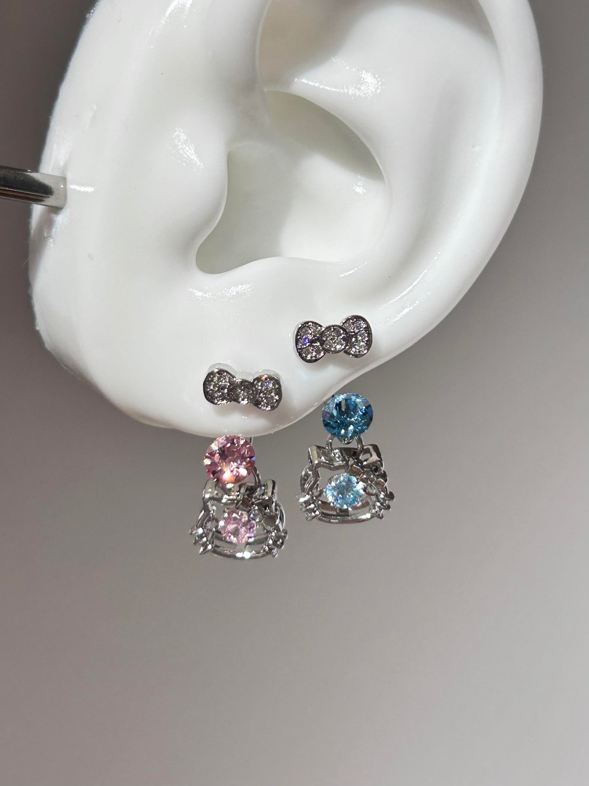 Hellokitty Pendant Pink bow Cute Rhinestone Earring