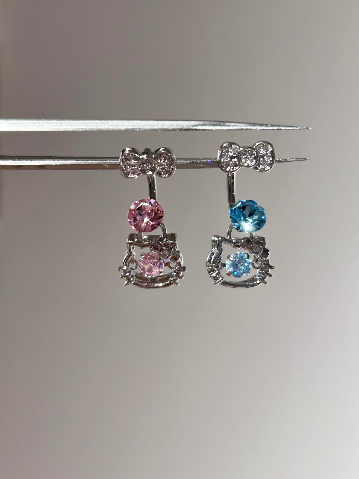 Hellokitty Pendant Pink bow Cute Rhinestone Earring