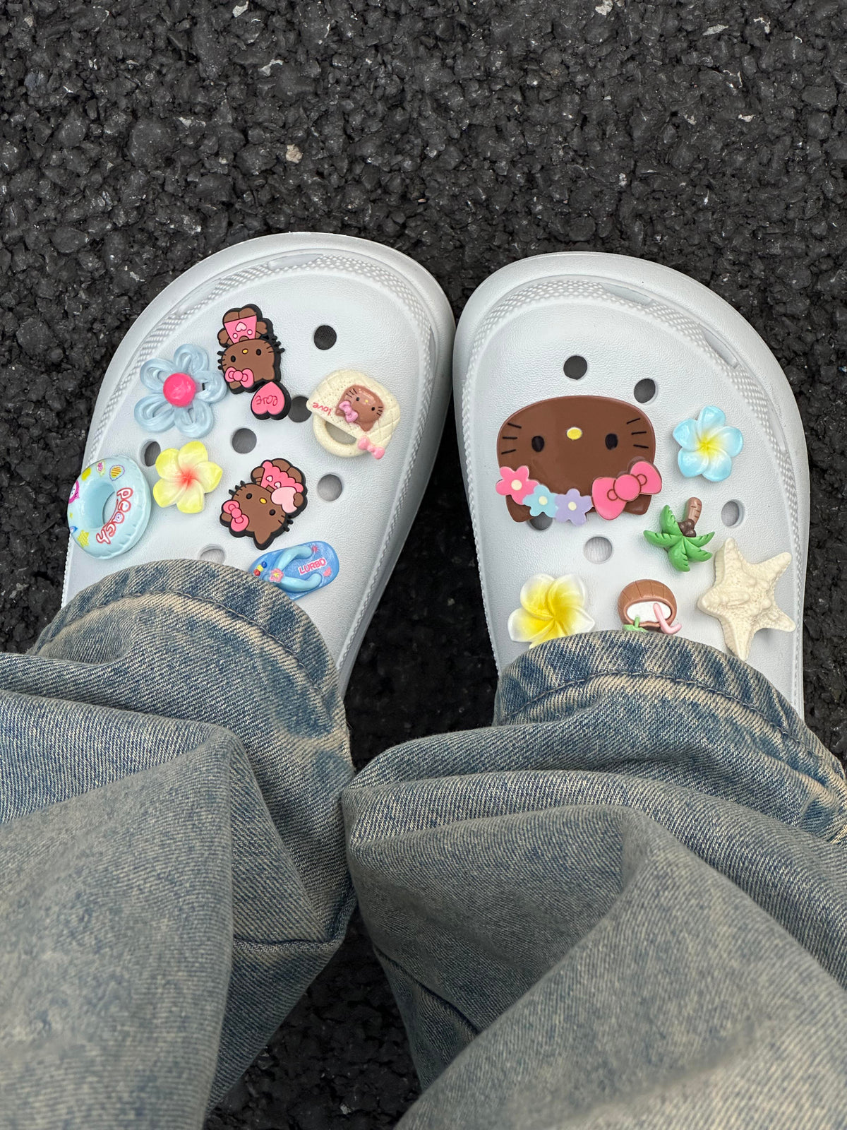 Tan Hellokitty Charms Pack Pins Shoe Decoration Croc Accessories