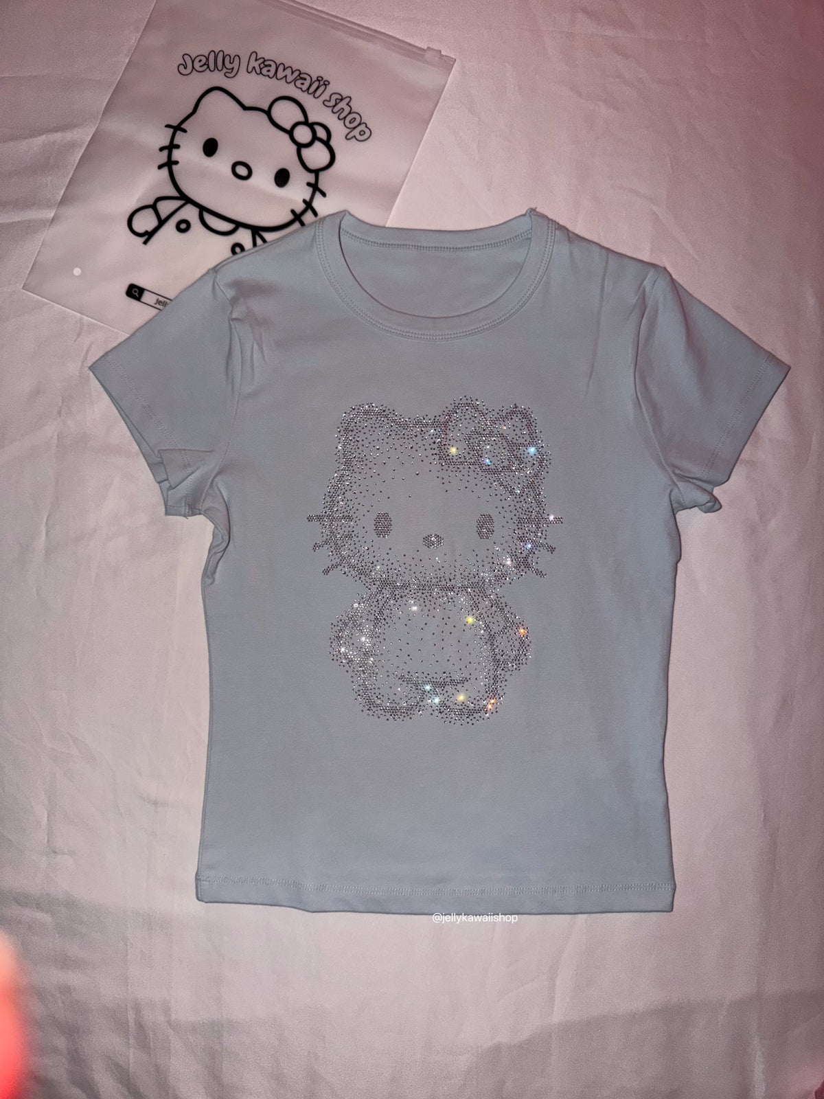 Hellokitty Sparkling Handmade Short Sleeve Shirt