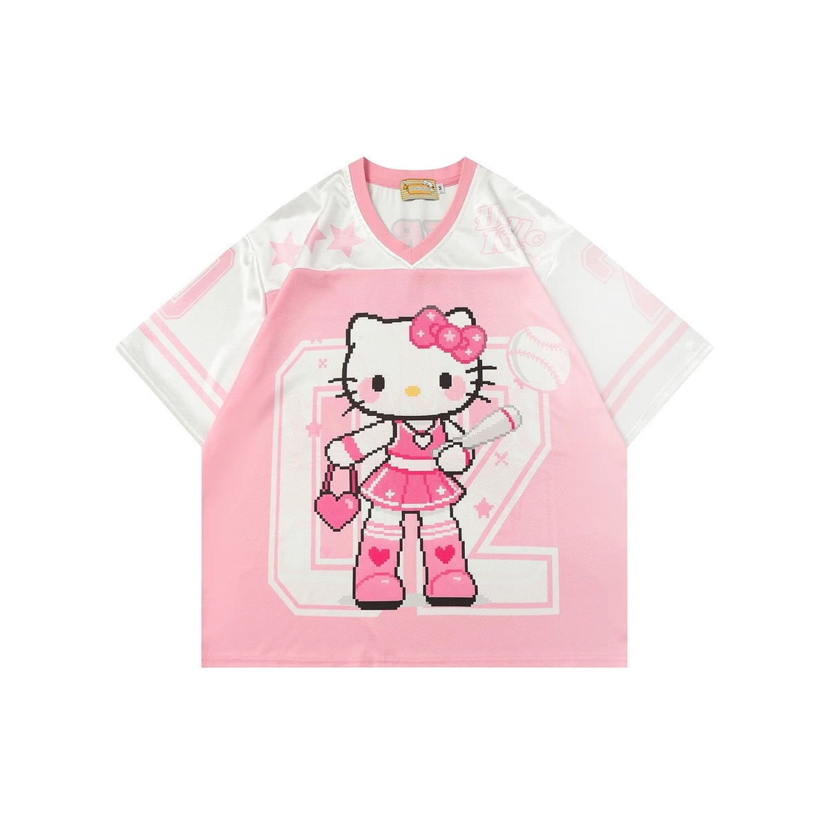 Hellokitty Baseball Jersey Shirts Loose T-Shirts