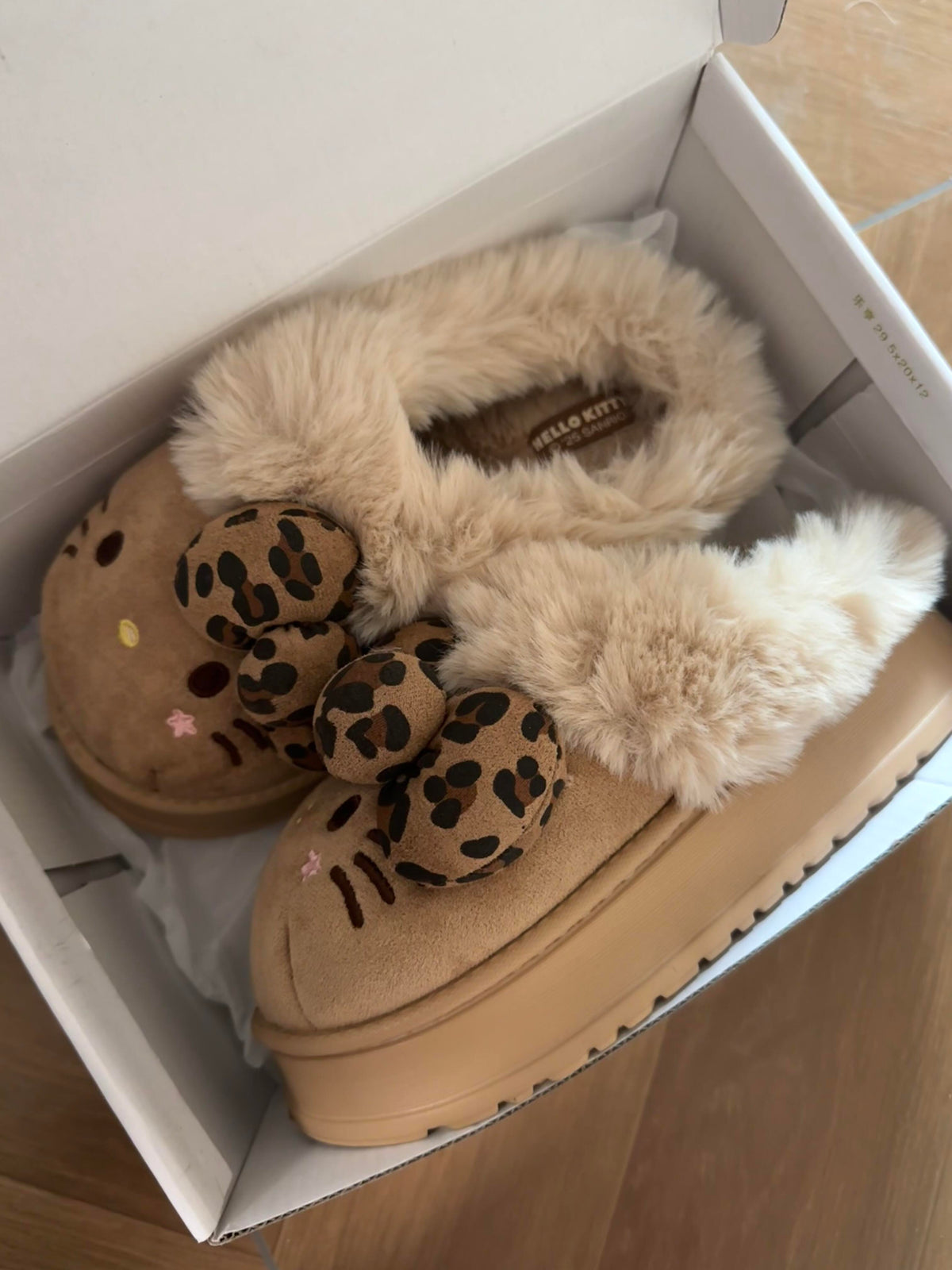 Hellokitty Brown Slippers Fluffy Shoes