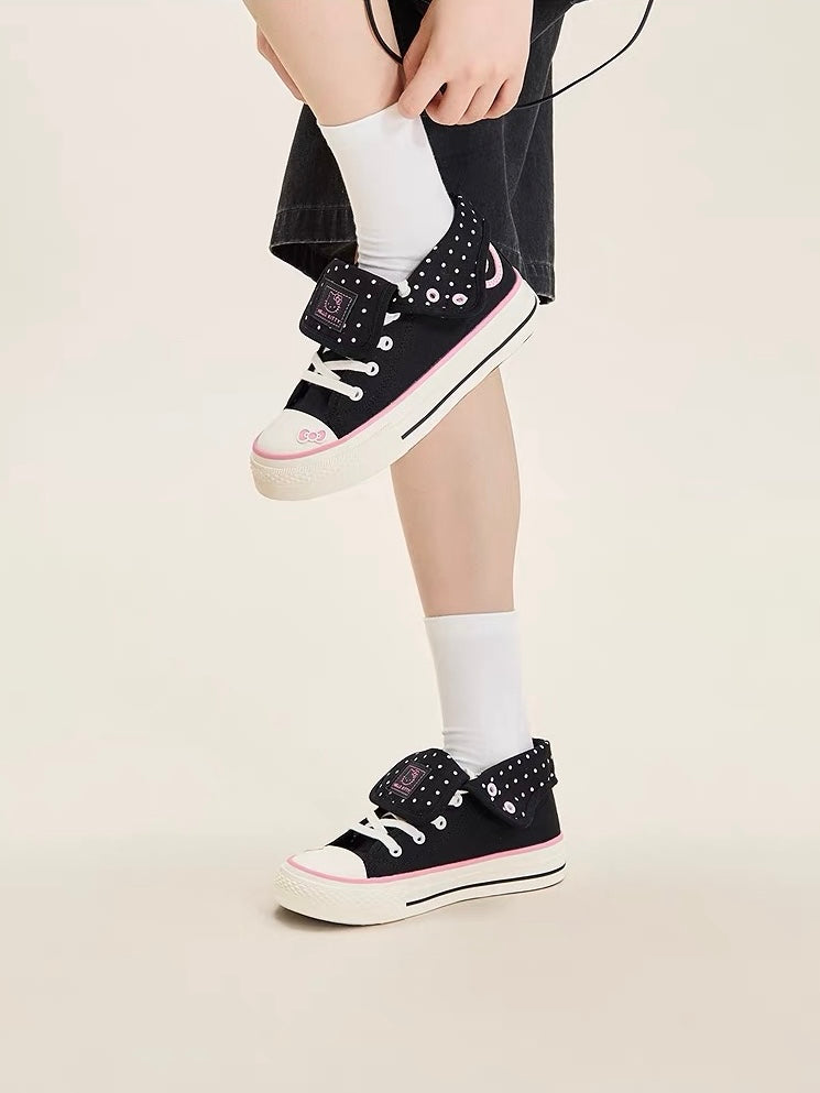 Hellokitty Foldable Hightop Canvas Tops Lace-Up Women's Shoes