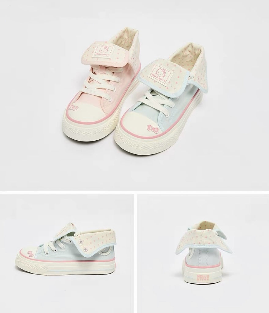 Hellokitty Foldable Hightop Canvas Tops Lace-Up Women's Shoes