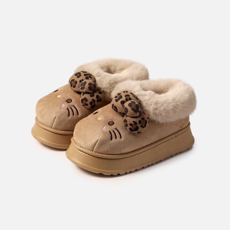 Hellokitty Brown Slippers Fluffy Shoes